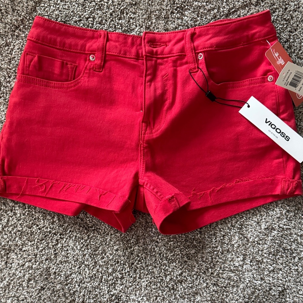 Vigoss Women's Bright Red Jean Shorts